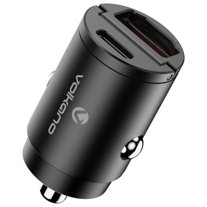 Volkano Veilix Series 45w PD Dual USB-A and USB-C Ultra Small Car Charger - Black