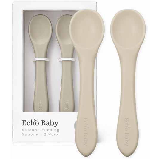 Echo Baby Silicone Feeding Spoons 2-Pack - Ivory