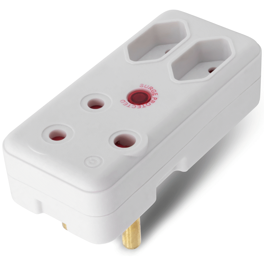 Switched 3-Way Medium Surge Adaptor - White