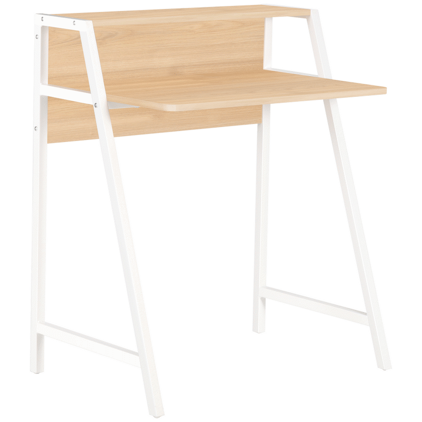 Everfurn Orchid Desk with Monitor Shelf, Powder Coated Steel