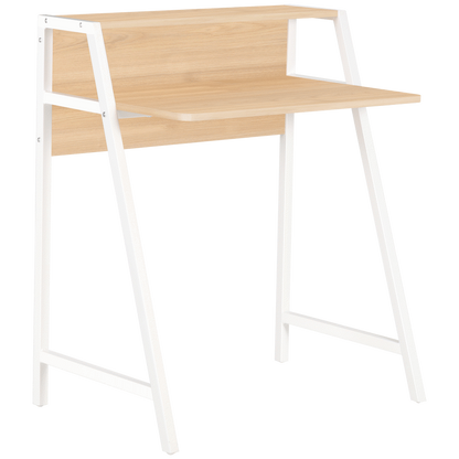 Everfurn Orchid Desk with Monitor Shelf, Powder Coated Steel