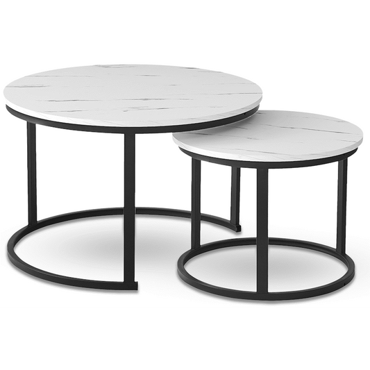 Everfurn Indus Nesting Coffee Table - White (2 Piece)