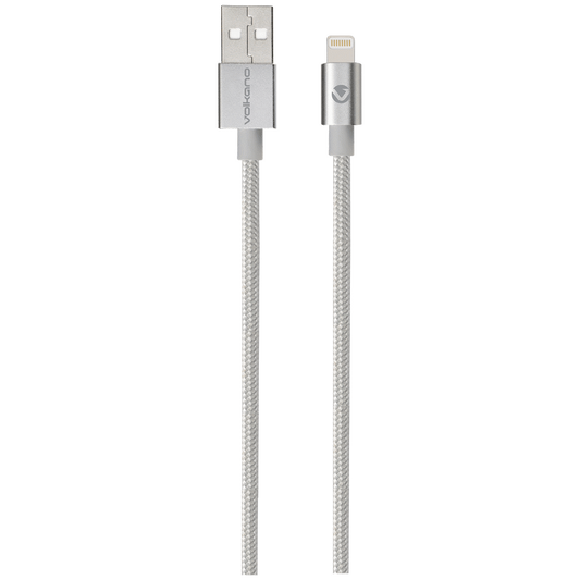 Volkano Strike Series 1.2m MFI Lightning Charge/Data Cable - Silver