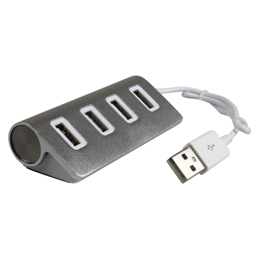 Volkano Pivot series 4 port USB Hub - silver