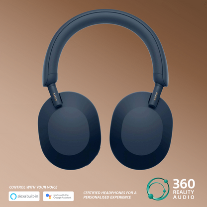 Sony WH1000XM5 (Blue) Noise-Cancelling BT Headphones