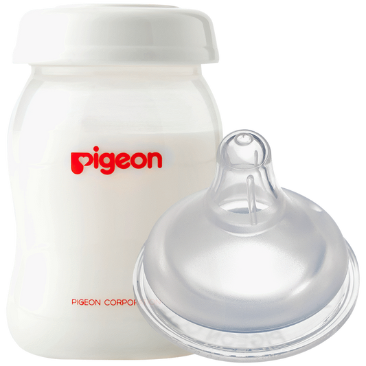PIGEON SOFTOUCH MILK STORAGE BOTTLE 150ML +SOFTOUCH NIPPLE (SS)