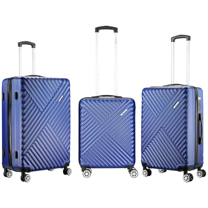 Travelwize Astra ABS 4-Wheels Spinner 3Pc Luggage Set Navy