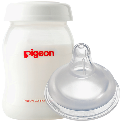 PIGEON SOFTOUCH MILK STORAGE BOTTLE 150ML +SOFTOUCH NIPPLE (SS)