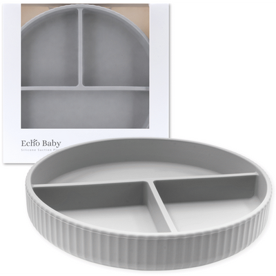 Echo Baby Silicone Suction Plate - Stone
