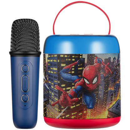 Marvel Spider-Man Cylinder Karaoke Speaker with Bluetooth Microphone