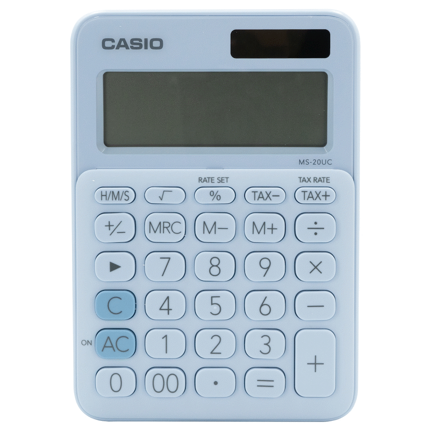 Casio MS-20UC - Desktop Calculator 12-Digit - Light Blue