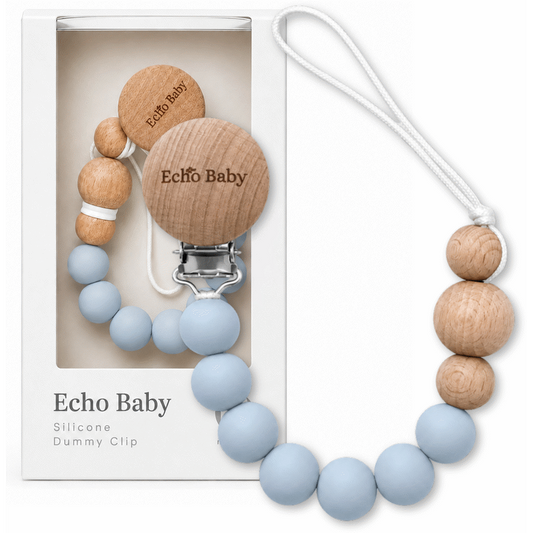 Echo Baby Silicone Dummy Clip - Powder Blue