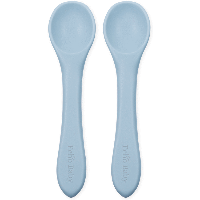 Echo Baby Silicone Feeding Spoons 2-Pack - Powder Blue