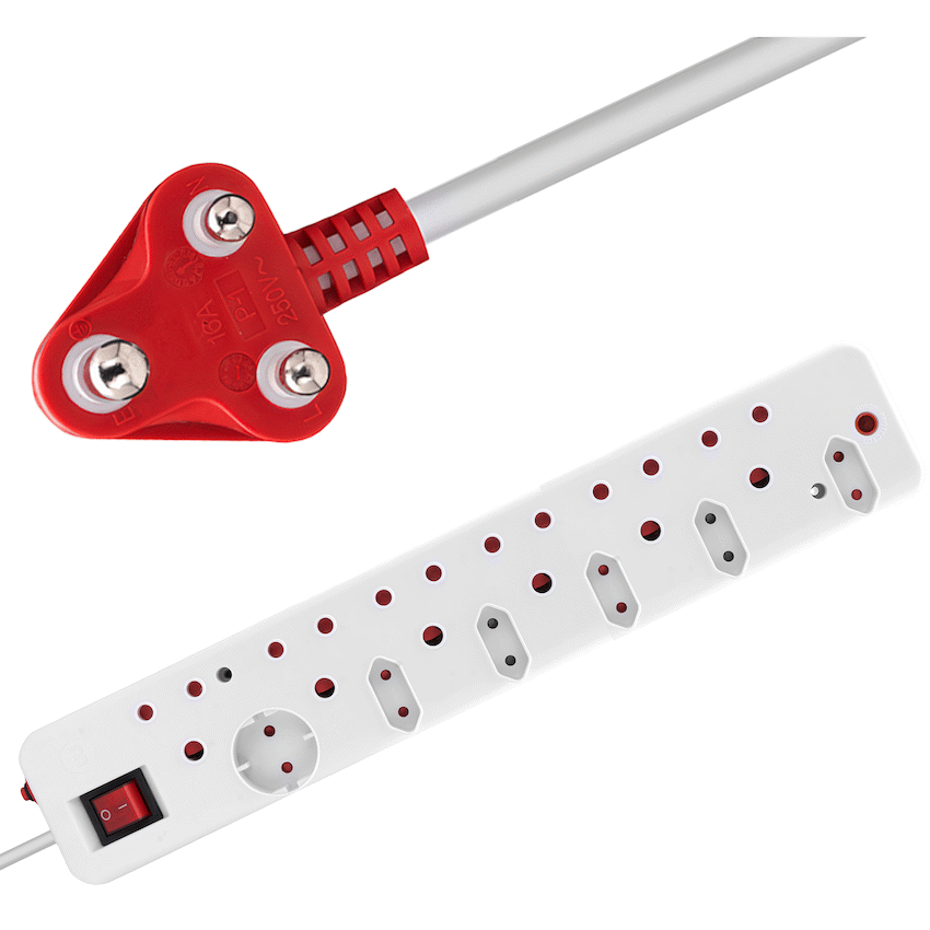 Ellies 12-Way Surge Multiplug - 0.5M WT