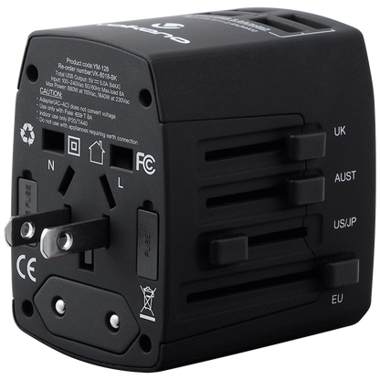Volkano Worldwide Series travel adaptor plug with 4 USB charge ports