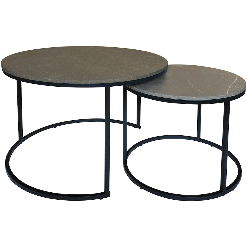 Everfurn Nile Nesting Coffee Table - Marble Grey