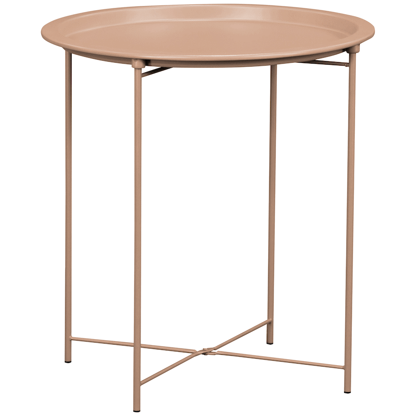 Everfurn Nala Side Table Beige, Painted MDF, Steel Frame