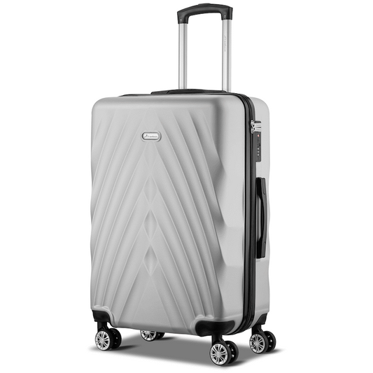 Travelwize Terra ABS 77cm 4-Wheel Spinner Luggage - Silver