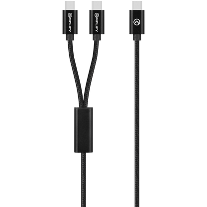 Amplify Linked Series USB-C to 2x USB-C Braided Cable 1.2m - Black