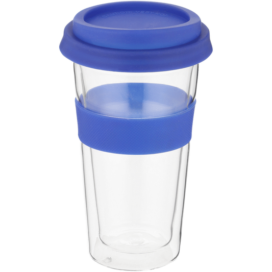 Snappy Thermal Glass Tumbler 400ml Blue ( Order in Qty of 6)
