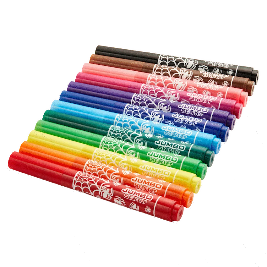 Spider-Man 12 Jumbo Fibre Markers - Multi