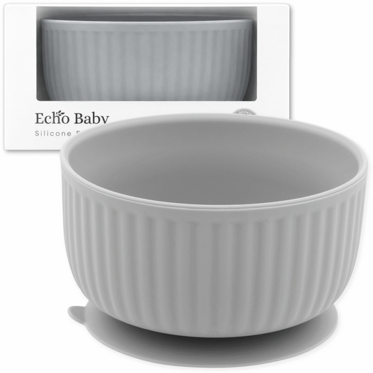 Echo Baby Silicone Suction Bowl - Stone