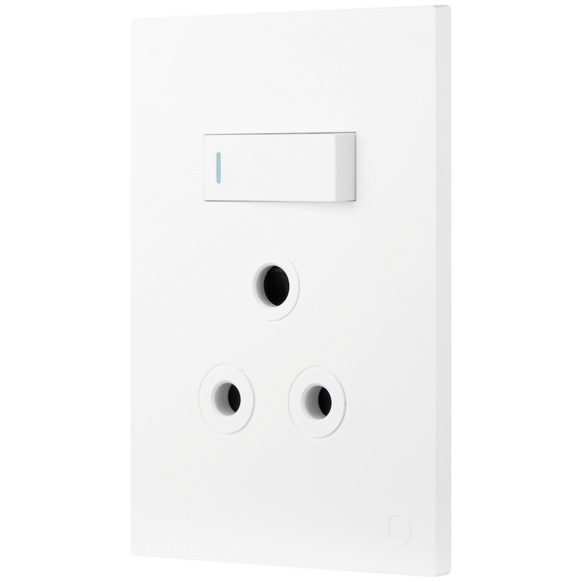 Ellies 1 Way (3 Pin) Single Switch Socket 2x4 (60mmx100mm) -WT