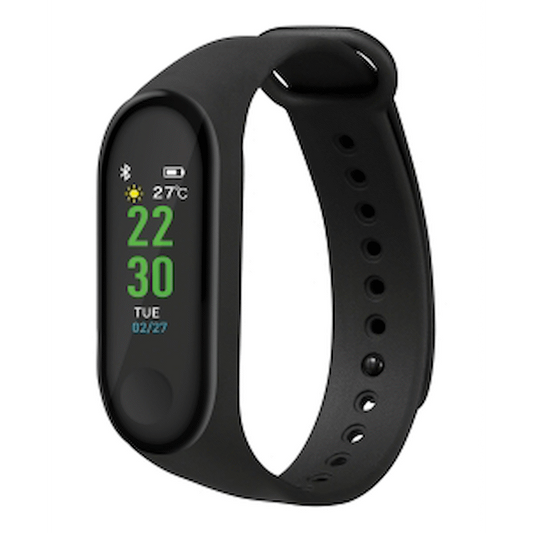 Rocka Heartbeat Series Fitness Band with Heart Rate Monitor - Black - PDQ of 10 Pcs