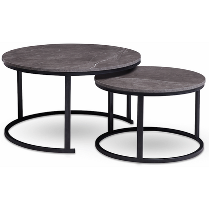 Everfurn Indus Nesting Coffee Table Marble Grey 2 - Piece