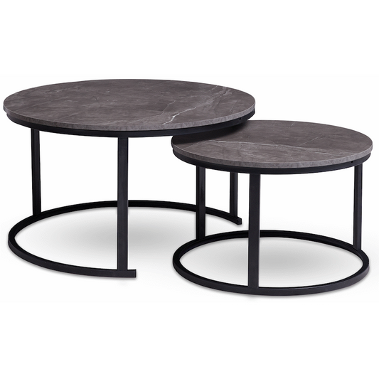 Everfurn Indus Nesting Coffee Table Marble Grey 2 - Piece