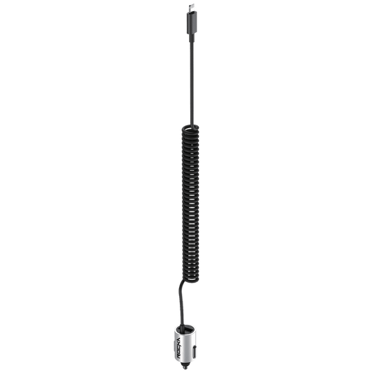 Rocka Flexi Plus Series MFI Lightning Cable with Car Charger - Black/Silver