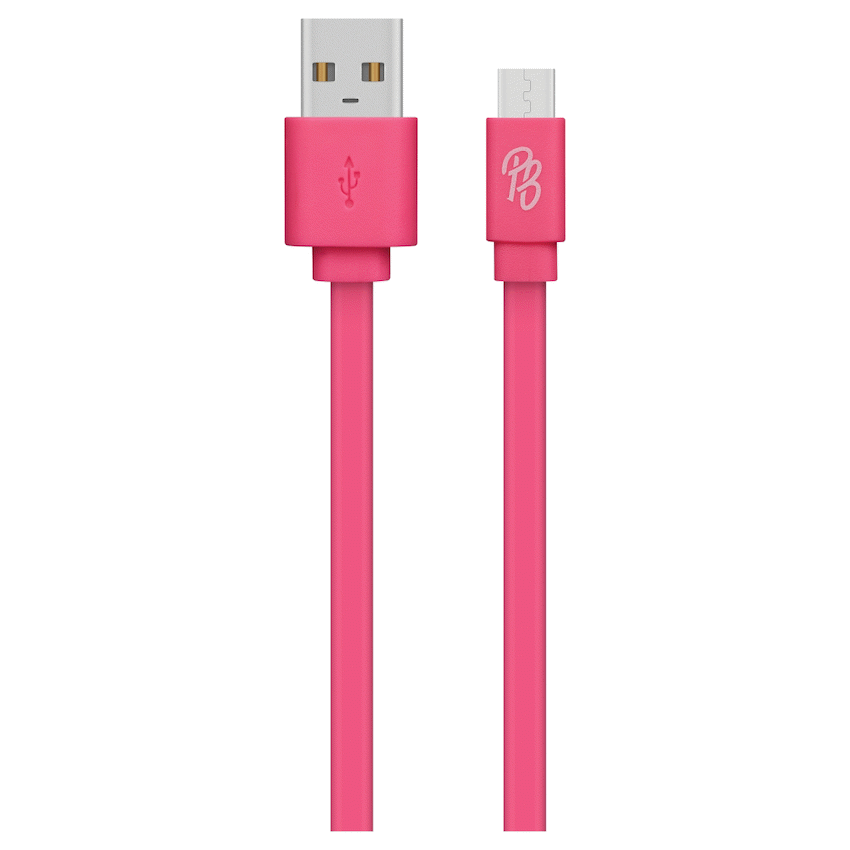 Pro Bass Energize Series Packaged Micro USB Cable - Pastel Pink 1.2m