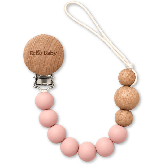 Echo Baby Silicone Dummy Clip - Rose