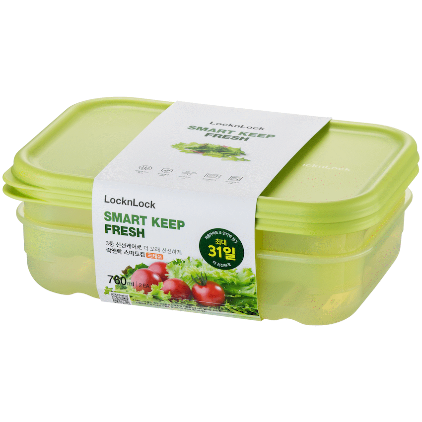 LocknLock Fresh Block rect 760ml 2pce ( Order in Qty of 12)