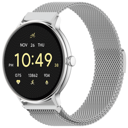 Volkano Ayla Collection Smartwatch with Extra Silicone Strap - Silver