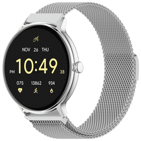 Volkano Ayla Collection Smartwatch with Extra Silicone Strap - Silver