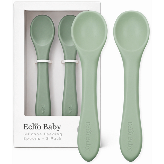 Echo Baby Silicone Feeding Spoons 2-Pack - Sage