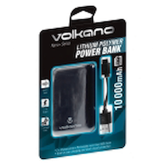 Volkano Nano + Series 10000mah Lithium Polymer Powerbank - Black