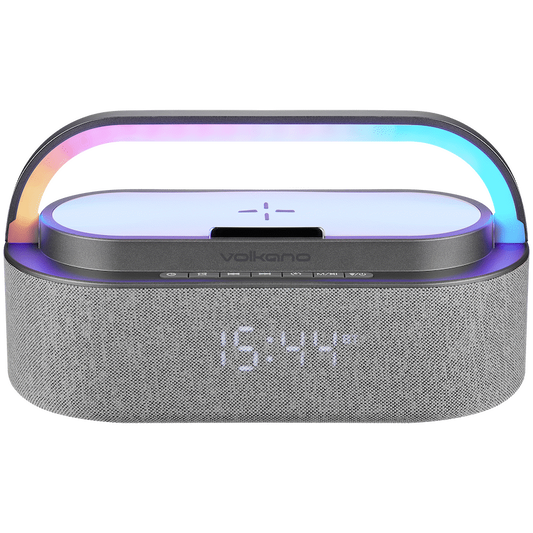 Volkano Dawn Series Alarm Clock with Wireless Charging and Speaker