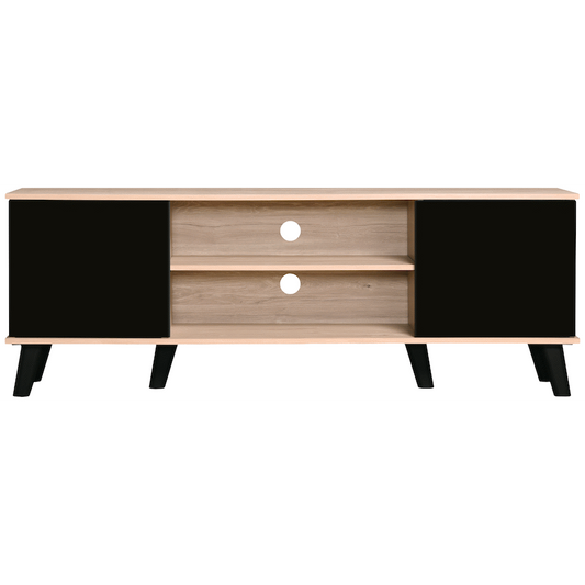 Everfurn Laurel TV Stand 1600w, Two Cupboards - Black