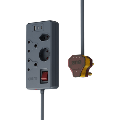 High Surge 4 Way Multi-plug PD20W Dual USB-C + USB - 0.5M - Grey