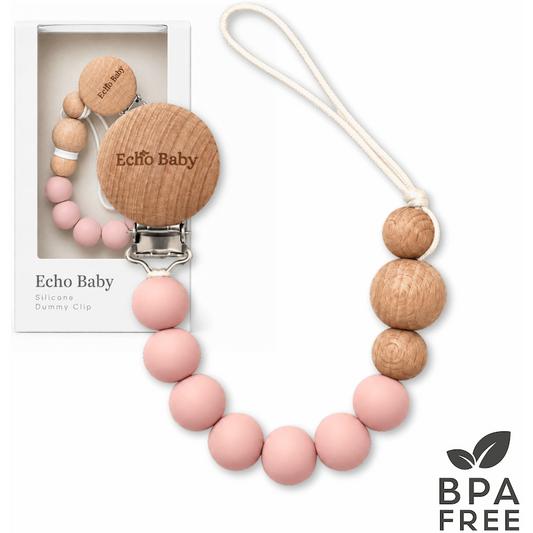 Echo Baby Silicone Dummy Clip - Rose