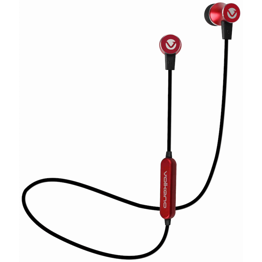 Volkano Chromium B.T. Earphones with SD Card Reader - Red