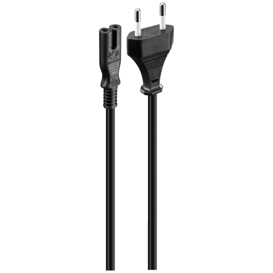 Volkano Presto Series Power Cable 2-Pin Figure 8 to Type-C Euro 1.2m 5a - Black
