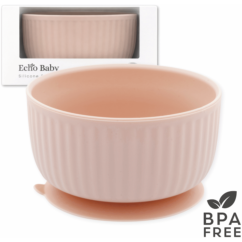 Echo Baby Silicone Suction Bowl - Rose