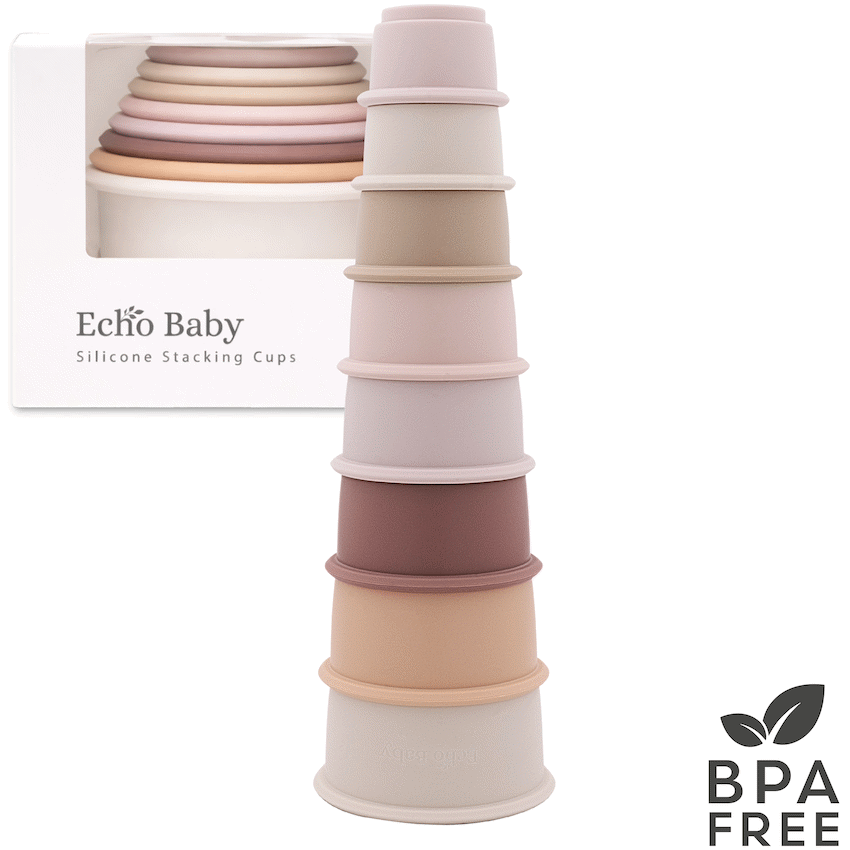 Echo Baby Silicone Stacking Cups - Sunset