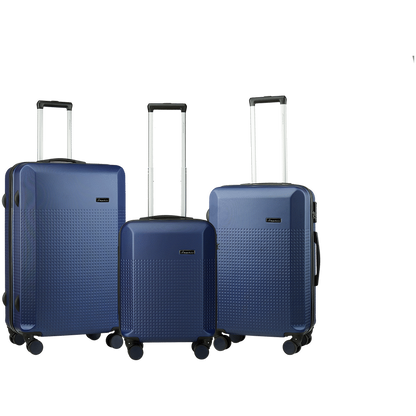 Travelwize Cyclone 3-Pc ABS Luggage Set. Navy.