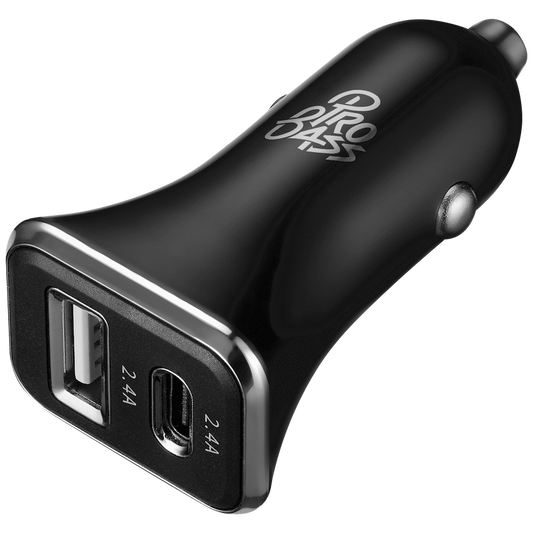 Pro Bass on the Go Dual USB + Type-C 12w Car Charger