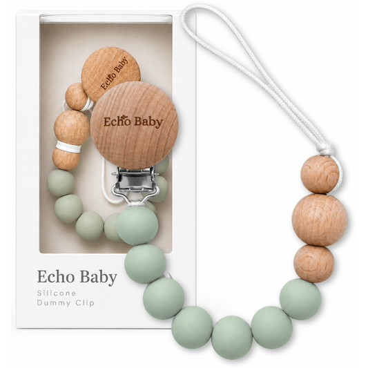 Echo Baby Silicone Dummy Clip - Sage