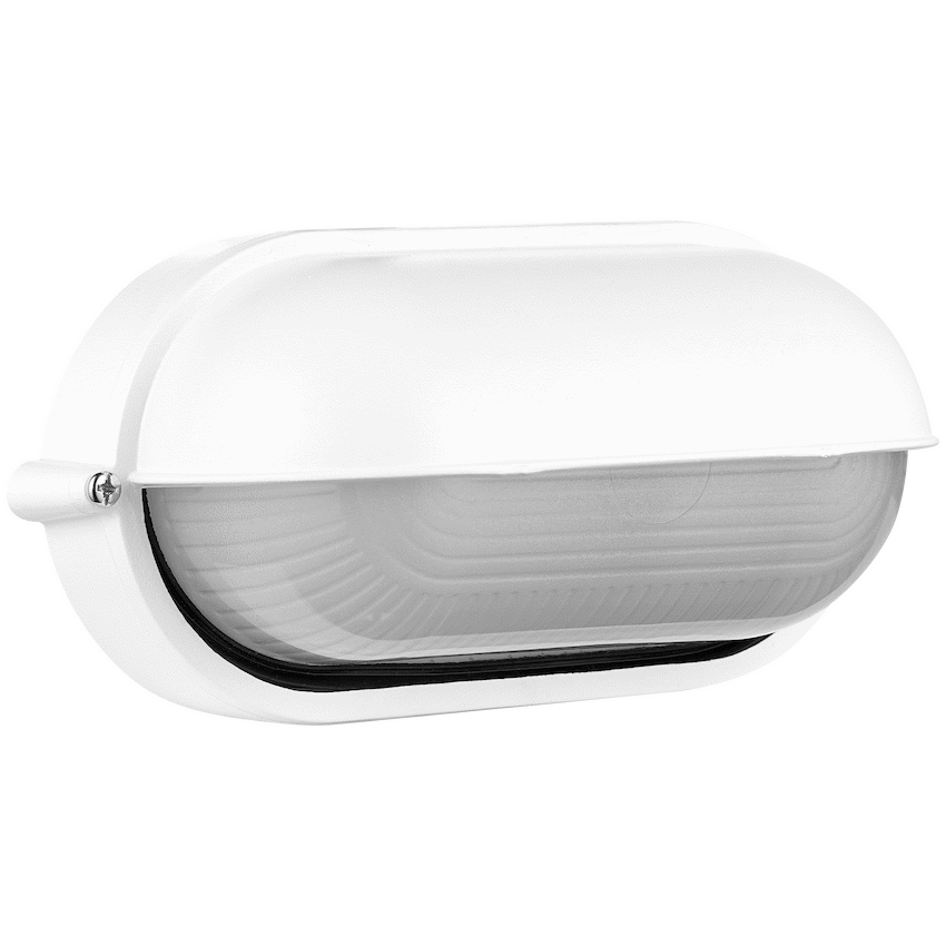 Ellies Arc Series - AC Oval Bulkhead - Aluminium  + Glass - E27 Base -WT